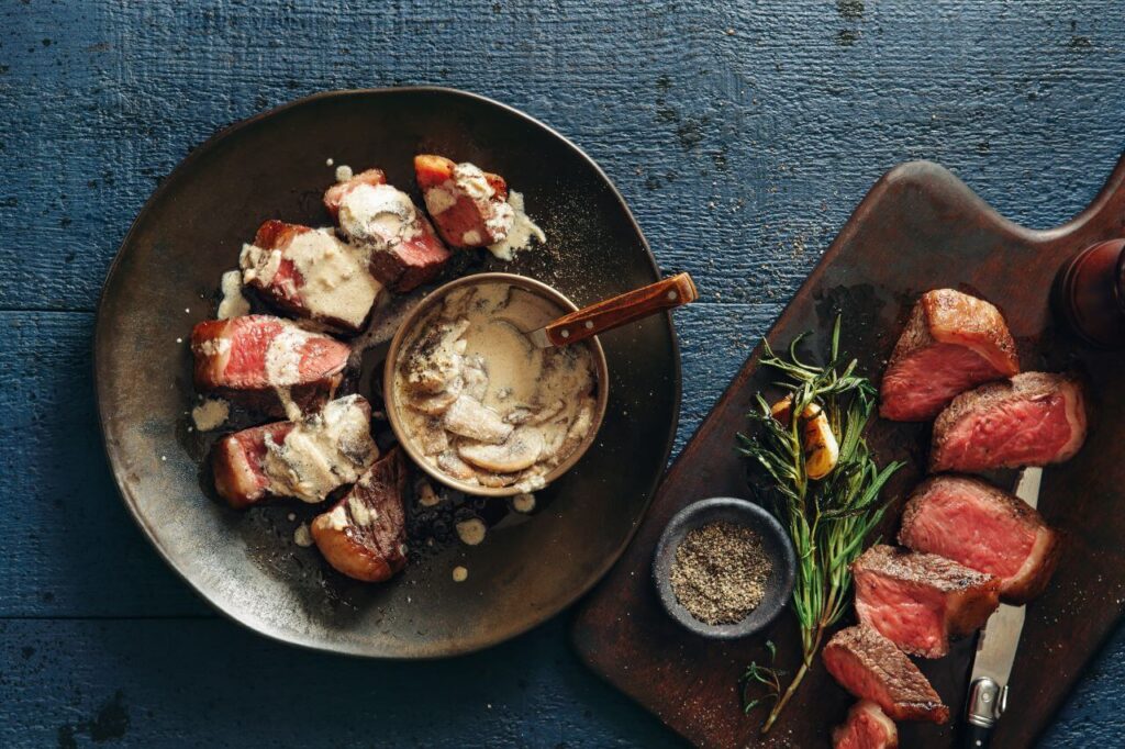Juicy Steak with Creamy Garlic Sauce