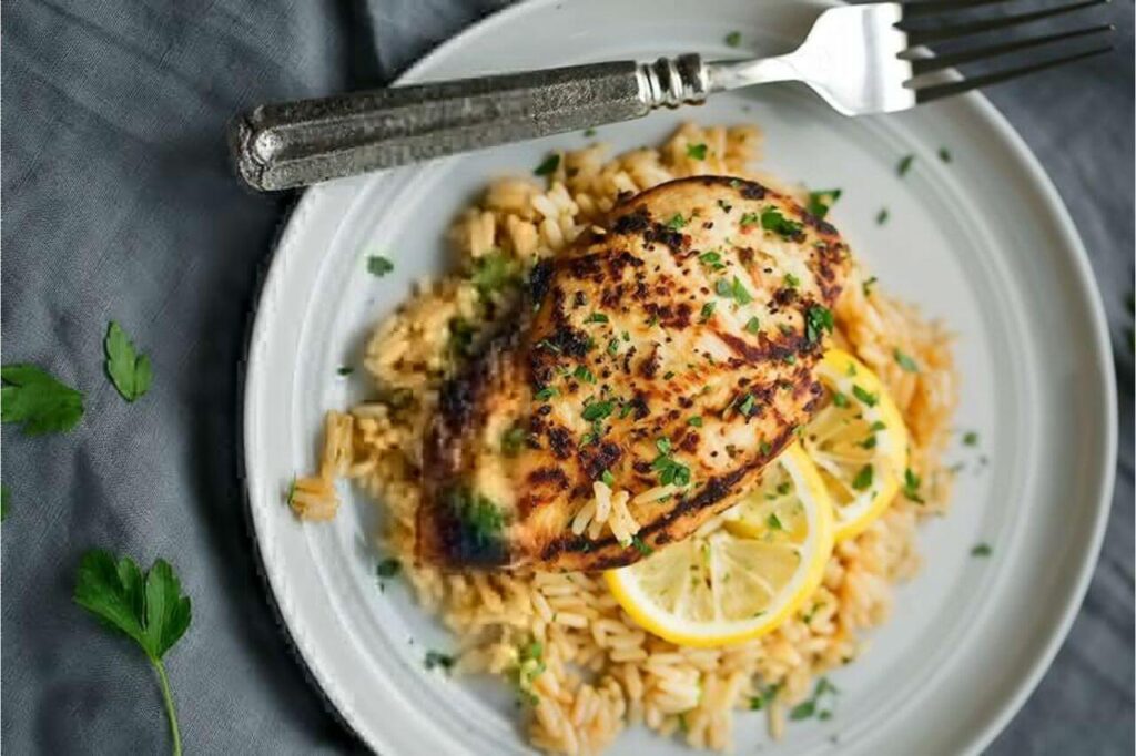 Easy Greek Chicken with Rice Recipe – Lemon Garlic Chicken