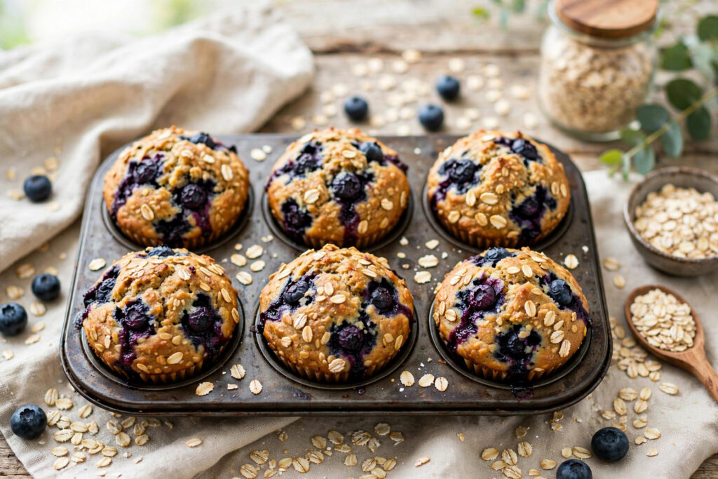 Vegan Blueberry Oat Muffins