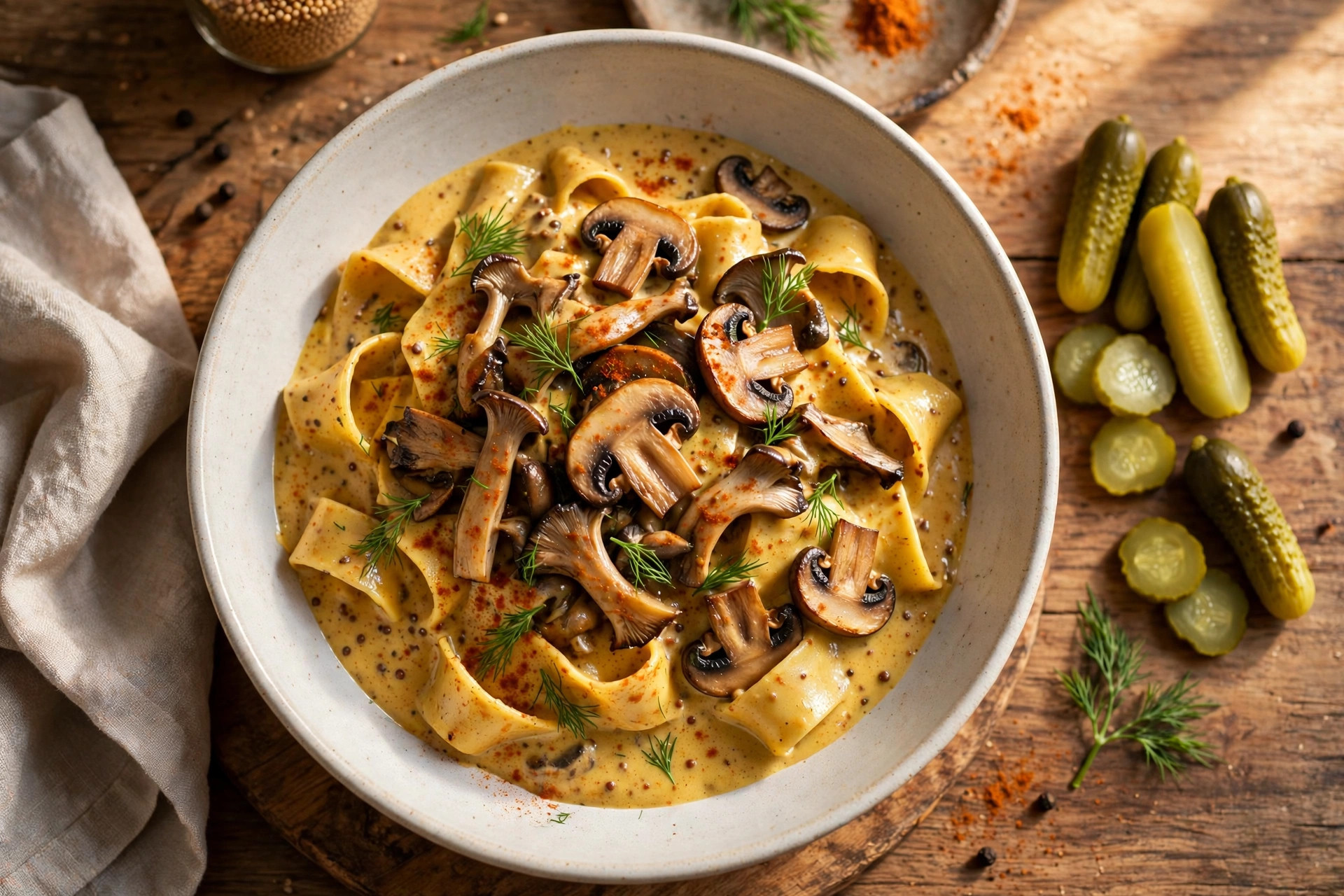 Vegan mushroom stroganoff